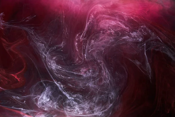 Schwarzer Und Roter Tuschehintergrund Bunter Nebel Abstrakt Wirbelnder Ozean Acrylfarbstoff — Stockfoto