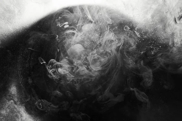 Черно Белый Чернильный Фон Красочный Туман Абстрактный Вихревой Океан Акриловый — стоковое фото