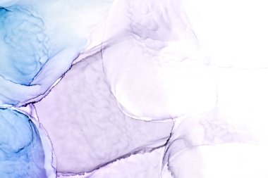 Soyut mavi mürekkep arkaplanı, boya lekeleri ve sudaki lekeler, lüks sıvı sanat eseri duvar kağıdı, mermer doku.