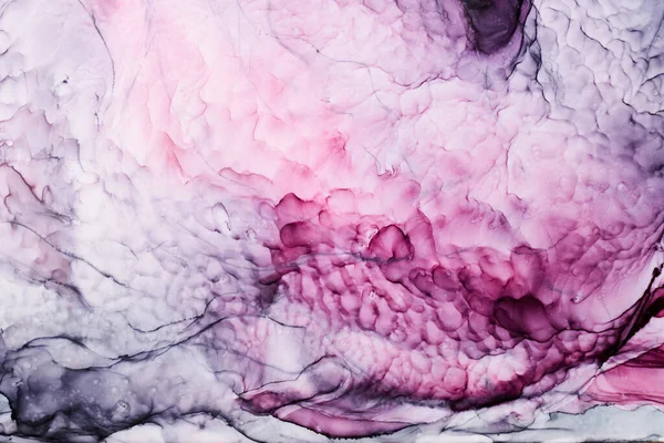 Fondo Acuarela Gris Rosa Abstracto Manchas Pintura Manchas Onduladas Agua — Foto de Stock