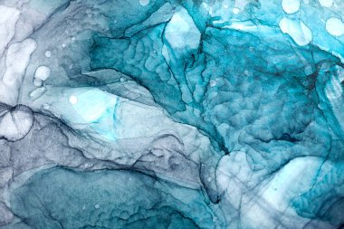 Soyut yeşil gri mürekkep, suluboya arka plan, boya lekeleri ve sudaki lekeler, lüks sıvı sıvı sanat duvar kağıdı, mermer doku