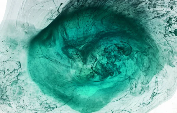 Humo Verde Sobre Fondo Tinta Blanca Niebla Colorida Mar Océano — Foto de Stock