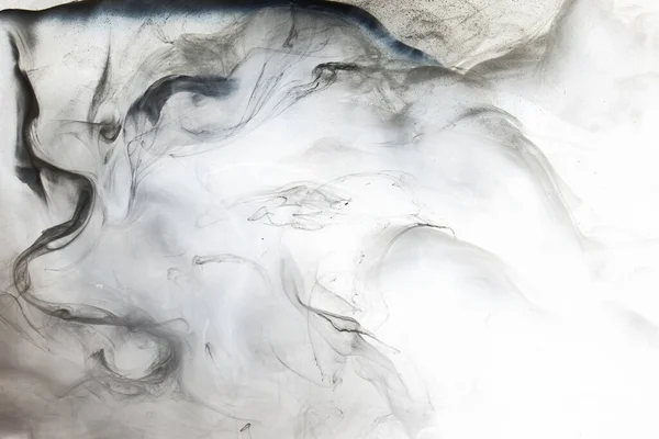 Donkere Rook Witte Inkt Achtergrond Kleurrijke Mist Abstracte Kolkende Oceaan — Stockfoto