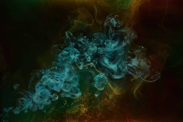 Разноцветный Темный Дым Черном Фоне Чернил Красочный Туман Абстрактные Вихри — стоковое фото