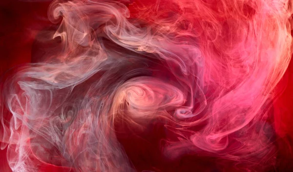 Zwarte Rode Inkt Achtergrond Kleurrijke Mist Abstracte Wervelende Oceaan Acrylverf — Stockfoto