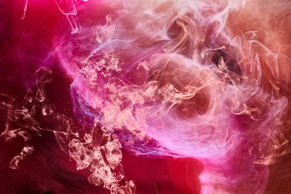 Flerfärgad Rosa Rök Svart Bläck Bakgrund Färgglada Dimma Abstrakt Virvlande — Stockfoto