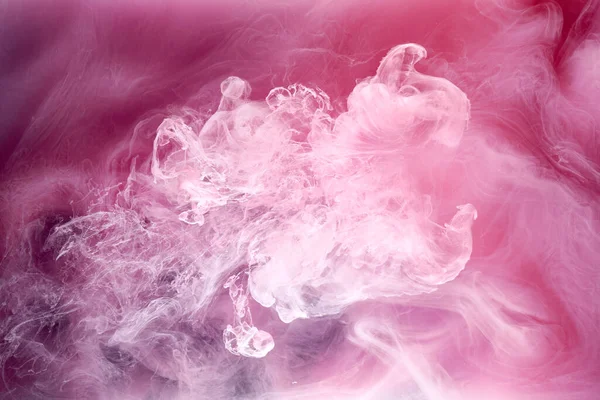 Humo Gris Rosado Sobre Fondo Tinta Negra Niebla Colorida Toque — Foto de Stock