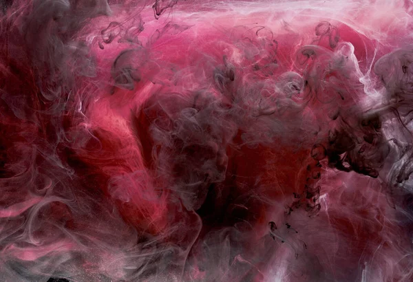 Humo Rosa Multicolor Sobre Fondo Tinta Negra Niebla Colorida Toque — Foto de Stock