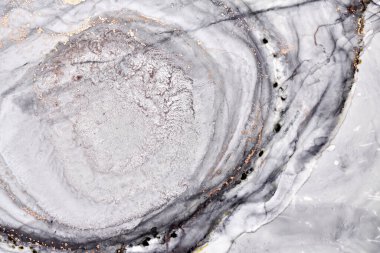 Siyah beyaz mürekkep lüks arka plan, mermer dokular, akışkan sanat desenli duvar kâğıdı, boya karışımı su altı dalgalı lekeler ve lekeler.