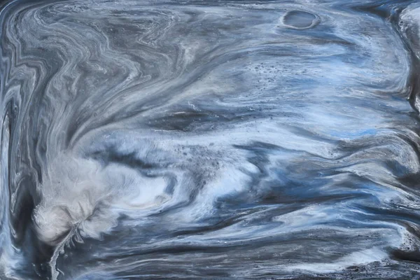 Bläck Abstrakt Bakgrund Blandning Blå Vit Färg Mönster Vatten Pigment — Stockfoto