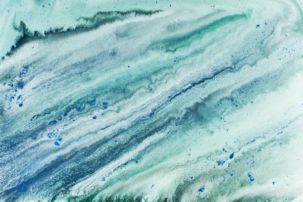 Ink abstract background, paint pattern under water, cosmic green pigment acrylic stains, splashes and streaks