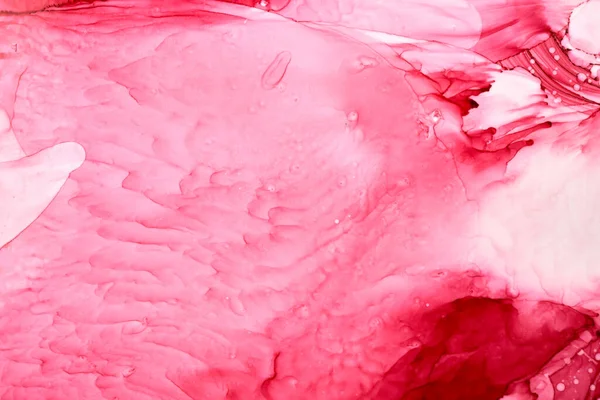 Yakut pembe mürekkep soyut arkaplan, mermer doku, akışkan sanat desenli duvar kağıdı, sualtı dalgalı lekeler ve lekeler.