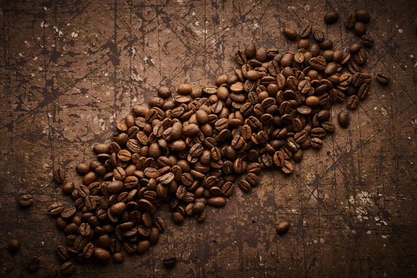 Roasted Coffee Beans Isolated Close Brown Grunge Background Royalty Free Stock Images