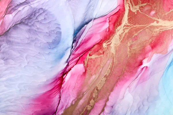Bunte Tinte Luxus Abstrakten Hintergrund Gold Rosa Marmor Textur Fluid — Stockfoto