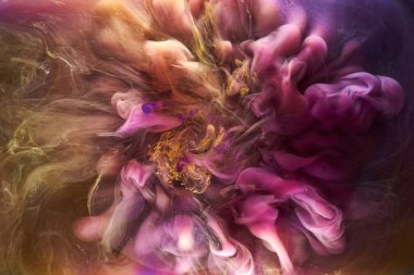 Sıvı akışkan sanat özgeçmişi. Su altında dans eden akrilik boya karışımı.