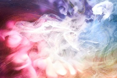 Sıvı akışkan sanat özgeçmişi. Su altında dans eden akrilik boya karışımı.