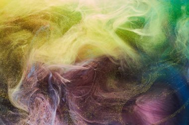 Sıvı akışkan sanat özgeçmişi. Su altında dans eden akrilik boya karışımı.