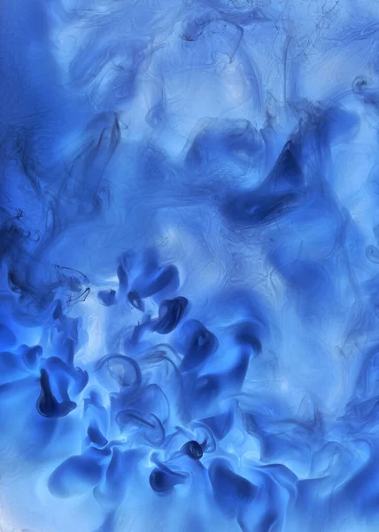 Arte Líquido Fluido Fondo Abstracto Pintura Acrílica Azul Bajo Agua — Foto de Stock