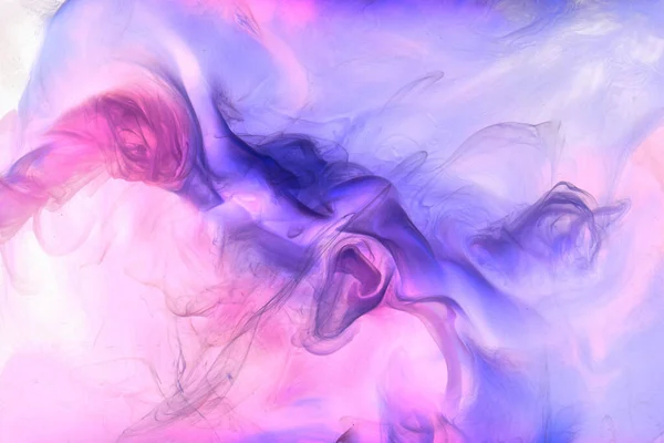 Vloeibare Vloeibare Kunst Abstracte Achtergrond Roze Blauwe Acrylverf Onder Water — Stockfoto