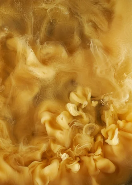 Жидкая Жидкость Искусства Абстрактного Фона Желтые Акриловые Краски Водой Космический — стоковое фото