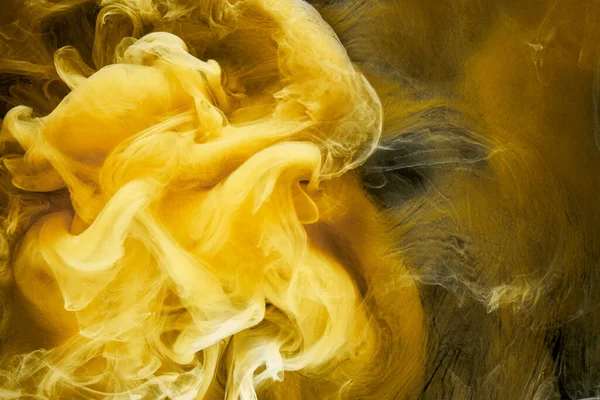 Arte Líquido Fluido Fondo Abstracto Pinturas Acrílicas Bailando Amarillo Bajo — Foto de Stock