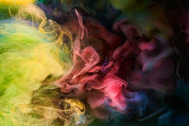 Sıvı akışkan sanat özgeçmişi. Su altında dans eden akrilik boya karışımı.