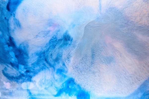 Tekutá Tekutina Umění Abstraktní Pozadí Modrá Akrylová Barva Pod Vodou — Stock fotografie
