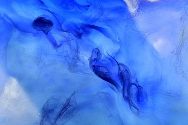 Arte Líquido Fluido Fondo Abstracto Pintura Acrílica Azul Bajo Agua — Foto de Stock