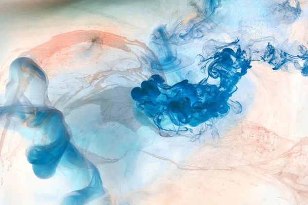 液体芸術の抽象的な背景 青いアクリル絵具水中 銀河の煙海 — ストック写真