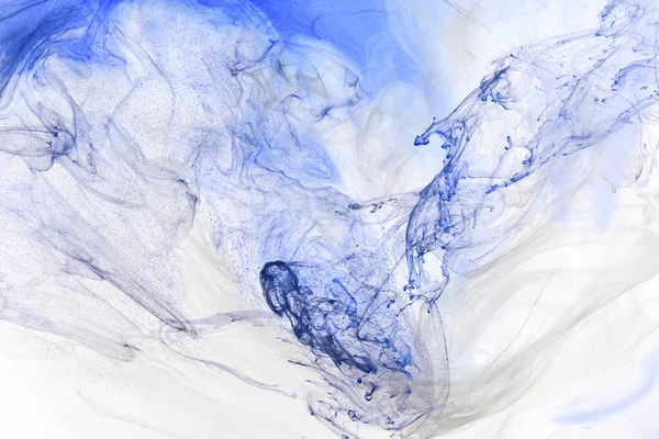 Arte Líquido Fluido Fondo Abstracto Pintura Acrílica Azul Bajo Agua — Foto de Stock