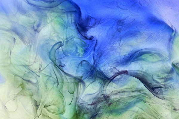 Flytande Flytande Konst Abstrakt Bakgrund Blå Grön Akrylfärg Vatten Galaktisk — Stockfoto