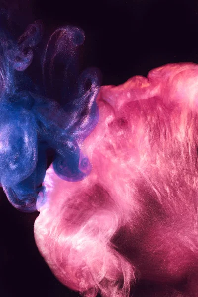Рідке Рідинне Мистецтво Абстрактне Тло Рожево Блакитна Акрилова Фарба Під — стокове фото