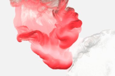 Sıvı akışkan sanat özgeçmişi. Pembe dans eden akrilik boyalar suyun altında, okyanus dumanı