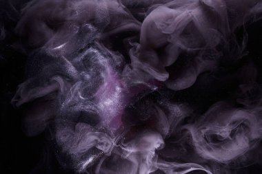 Sıvı akışkan sanat özgeçmişi. Pembe dans eden akrilik boyalar suyun altında, okyanus dumanı