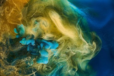 Sıvı akışkan sanat özgeçmişi. Su altında dans eden akrilik boya karışımı.