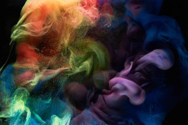 Sıvı akışkan sanat özgeçmişi. Su altında dans eden akrilik boya karışımı.