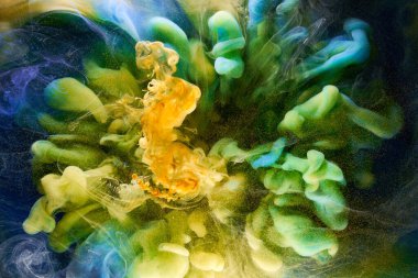 Sıvı akışkan sanat özgeçmişi. Su altında dans eden akrilik boya karışımı.