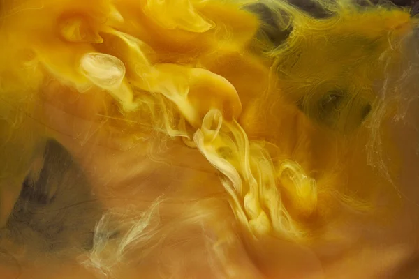 Fluido Líquido Arte Fundo Abstrato Amarelo Dança Tintas Acrílicas Subaquáticas — Fotografia de Stock