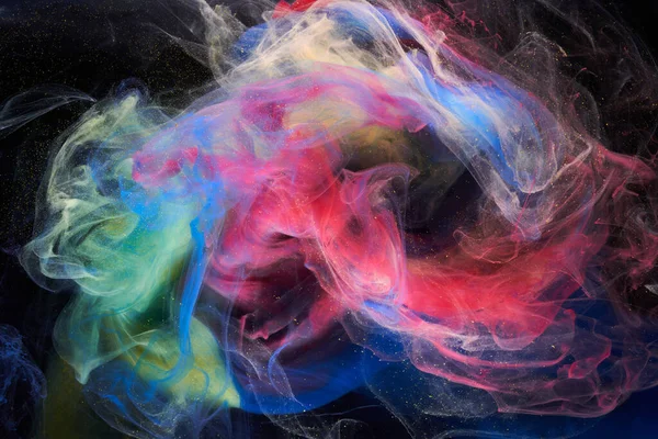 液体芸術の抽象的な背景 水中でアクリル絵具を踊るミックス — ストック写真