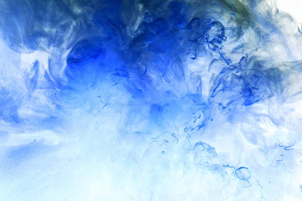 Flüssige Flüssige Kunst Abstrakten Hintergrund Blaue Acrylfarbe Unter Wasser Galaktischer — Stockfoto