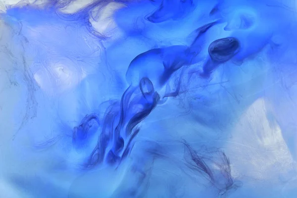 Arte Líquido Fluido Fondo Abstracto Pintura Acrílica Azul Bajo Agua — Foto de Stock