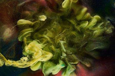 Sıvı akışkan sanat özgeçmişi. Su altında dans eden akrilik boya karışımı.