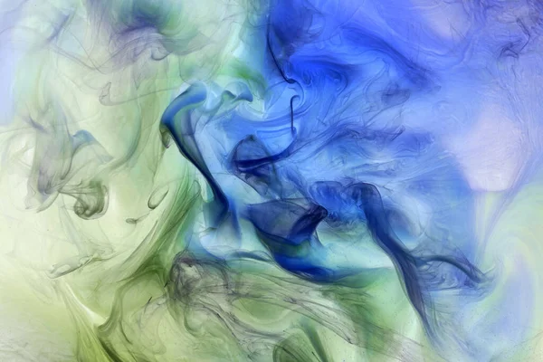 Arte Líquido Fluido Fondo Abstracto Pintura Acrílica Verde Azul Bajo — Foto de Stock