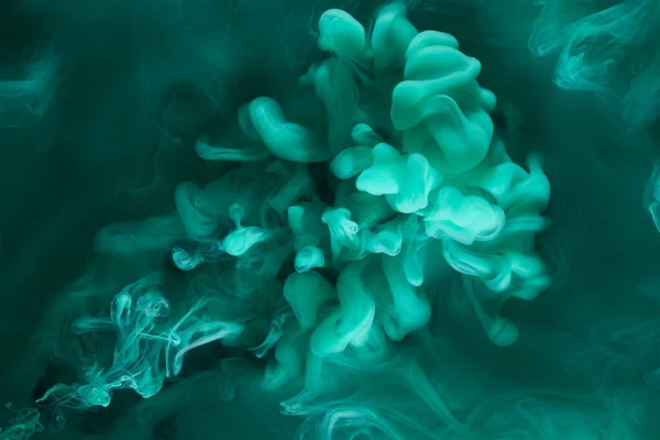 Liquid Fluido Arte Sfondo Astratto Vernice Acrilica Blu Verde Sott — Foto Stock