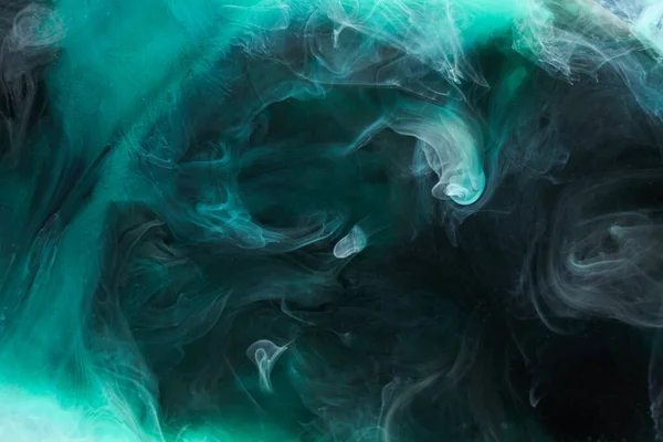 Liquide Fluide Art Abstrait Fond Peinture Acrylique Bleu Vert Sous — Photo