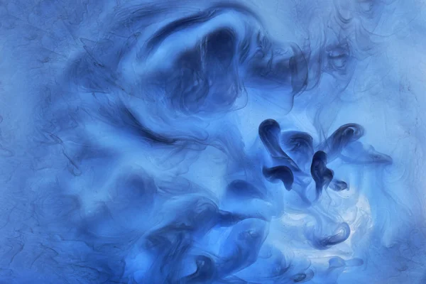 Arte Líquido Fluido Fondo Abstracto Pintura Acrílica Azul Bajo Agua — Foto de Stock