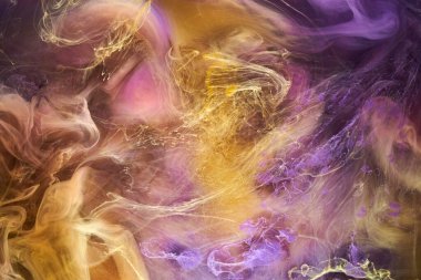 Sıvı akışkan sanat özgeçmişi. Su altında dans eden akrilik boya karışımı.