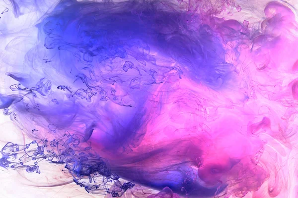 Fluido Líquido Arte Fundo Abstrato Rosa Azul Tinta Acrílica Subaquática — Fotografia de Stock