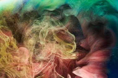 Sıvı akışkan sanat özgeçmişi. Su altında dans eden akrilik boya karışımı.