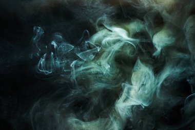 Sıvı akışkan sanat özgeçmişi. Koyu renkli duman dans eden akrilik boyalar su altında, uzay okyanusu, evren patlaması